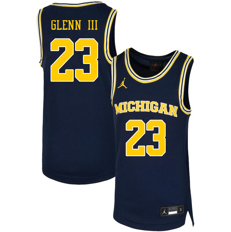 Men #23 Gregg Glenn III Michigan Wolverines College Basketball Jerseys Sale-Navy